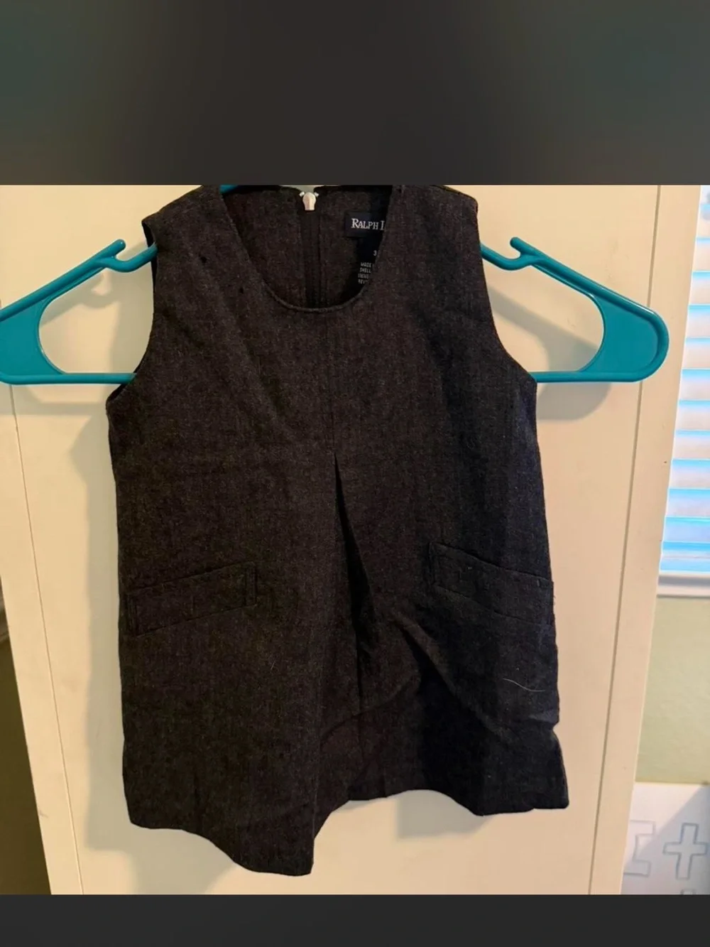 Ralph Lauren Charcoal Sleeveless Girls' Pinafore Dress